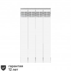 Радиатор секционный Equation Aluminium 500/90 4 секции, боковое подключение, белый